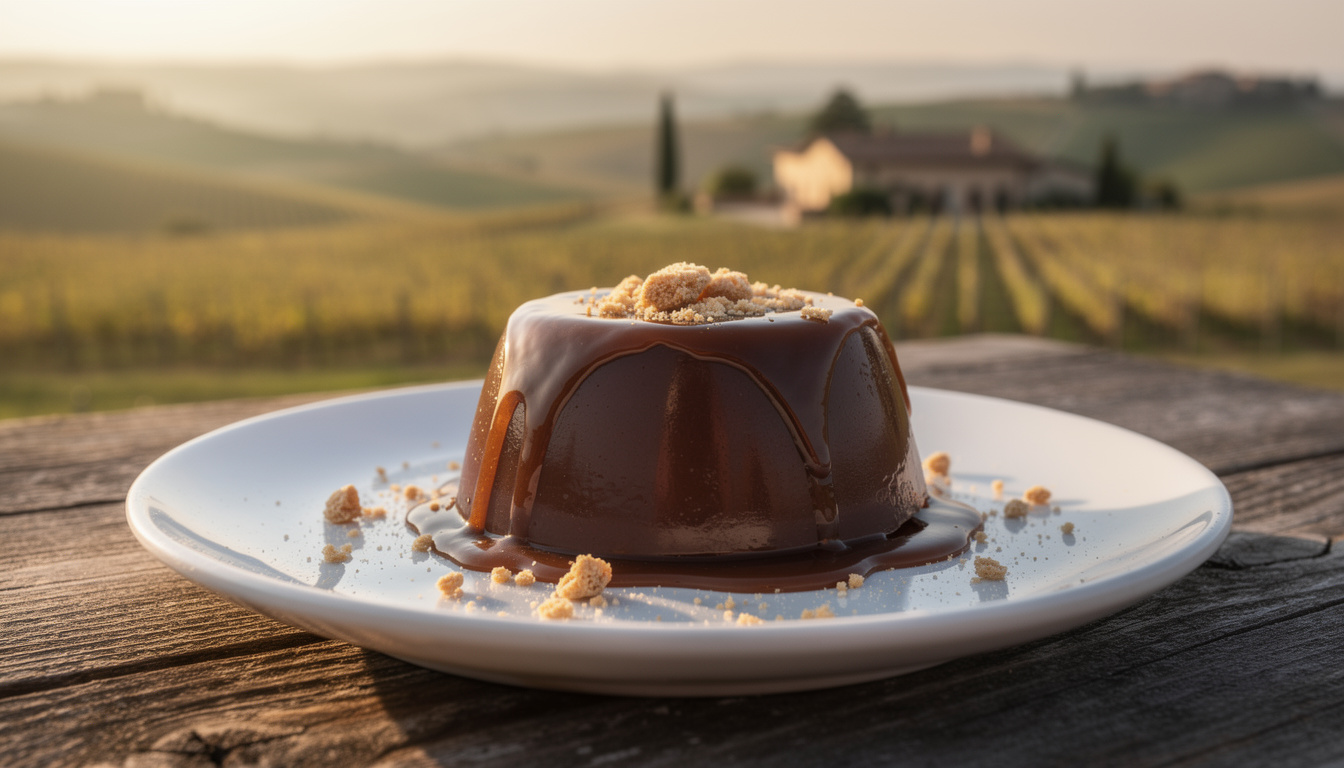découvrez la recette authentique du bonet piémontais, un délicieux flan au chocolat agrémenté d'amaretti croustillants, parfait pour une gourmandise italienne.