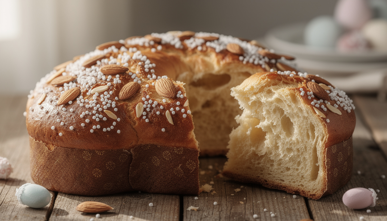 découvrez la colomba pasquale, la délicieuse brioche traditionnelle italienne de pâques, moelleuse et parfumée, parfaite pour célébrer cette fête en famille.