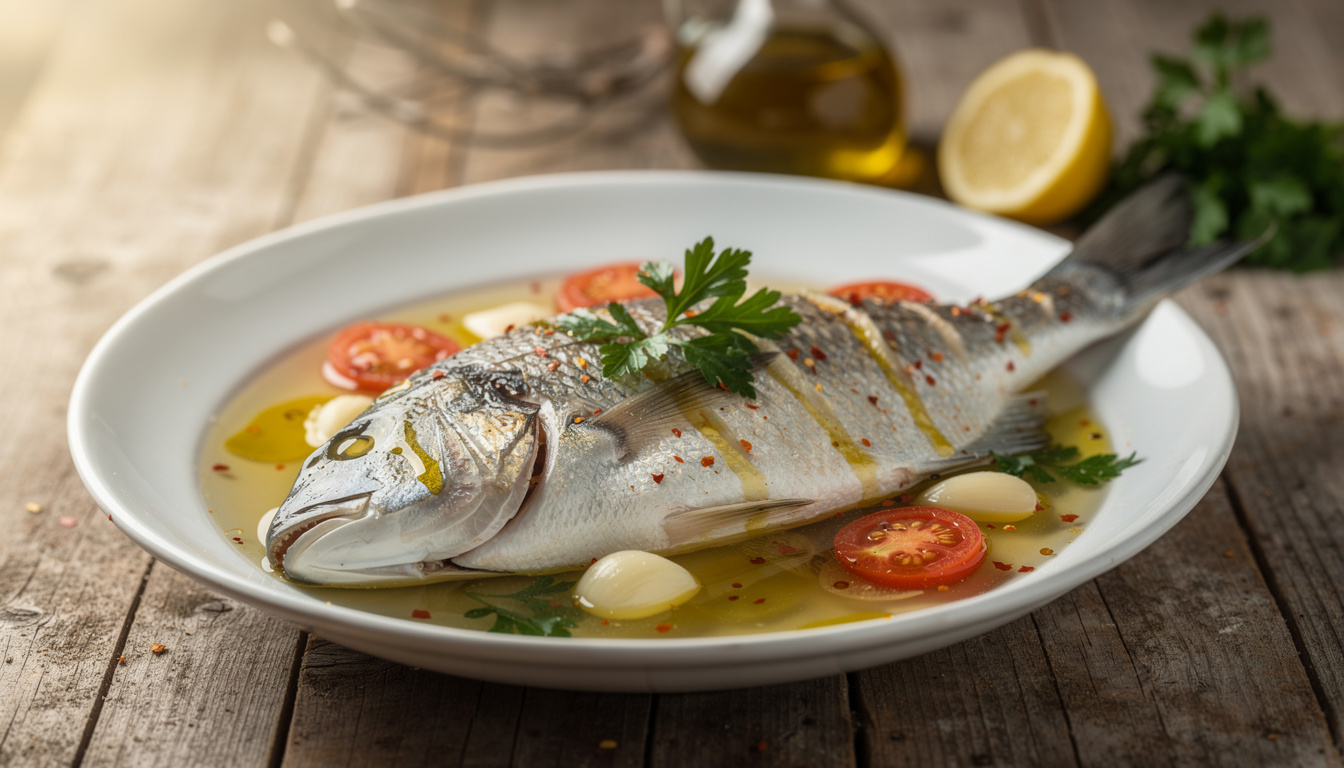 découvrez la recette napolitaine authentique de la dorade all'acqua pazza, un plat savoureux et léger inspiré de la tradition italienne.