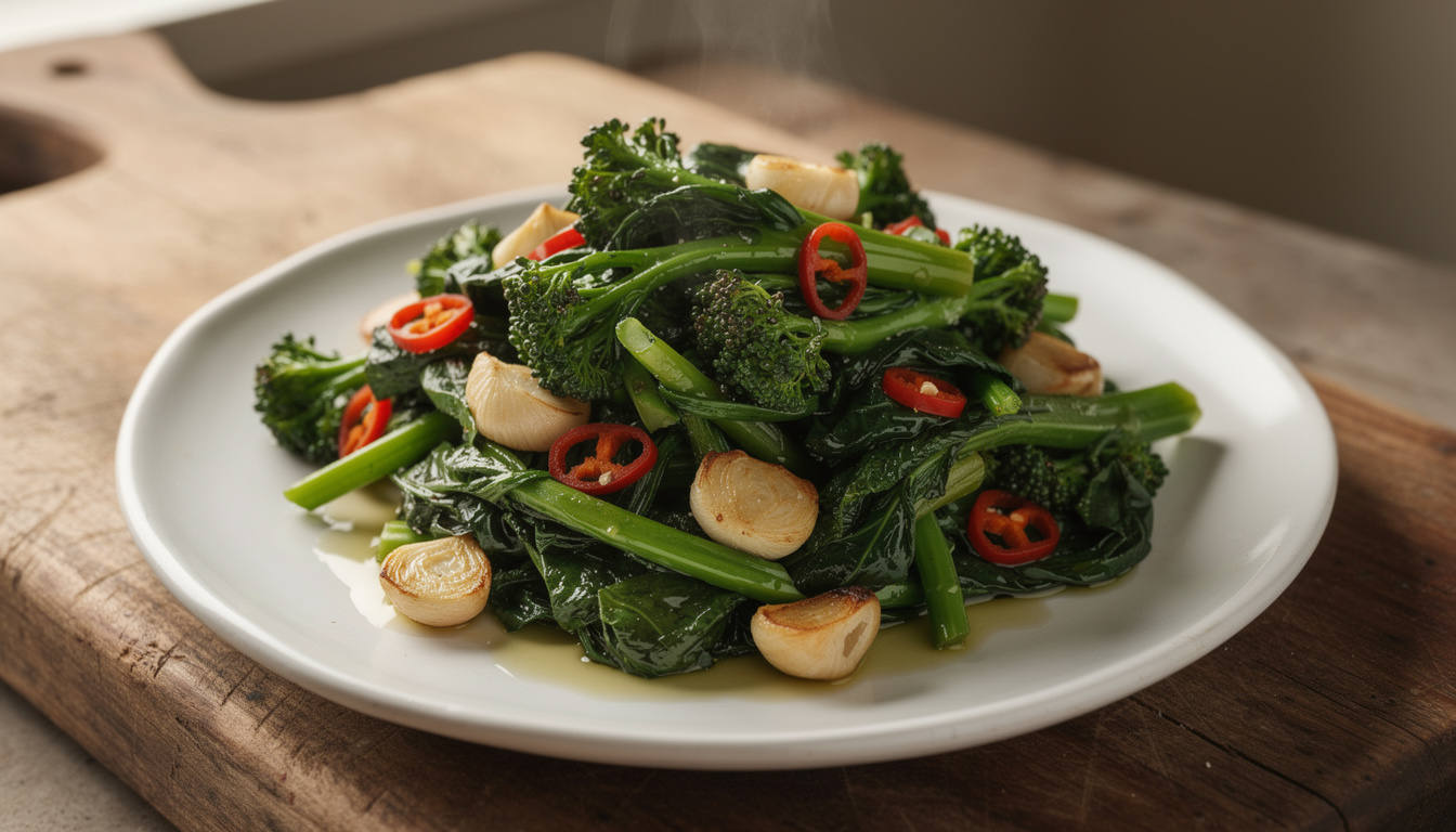 découvrez la recette traditionnelle des friarielli napolitains à l'ail et au piment, un plat savoureux et authentique de la cuisine napolitaine.
