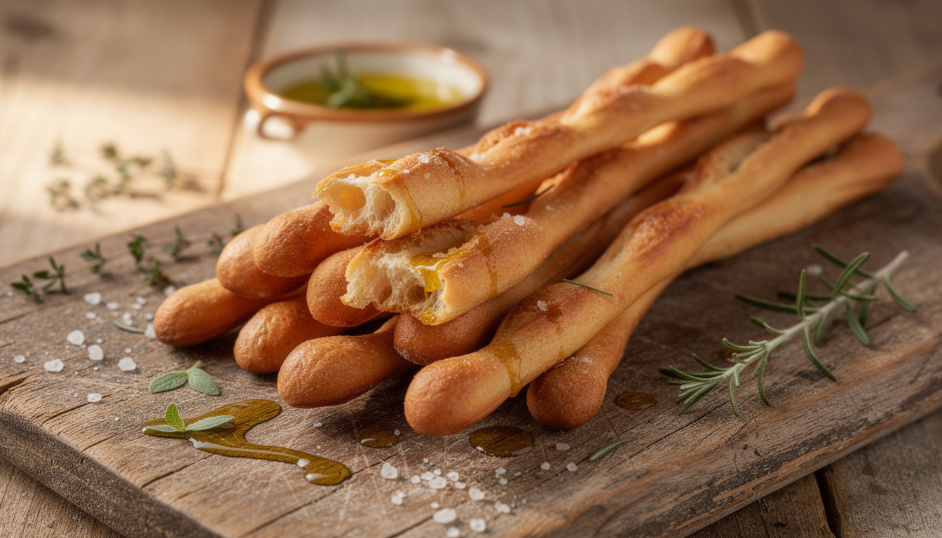 découvrez notre recette facile de grissini maison, les gressins italiens croustillants parfaits pour l'apéritif ou l'accompagnement de vos plats.