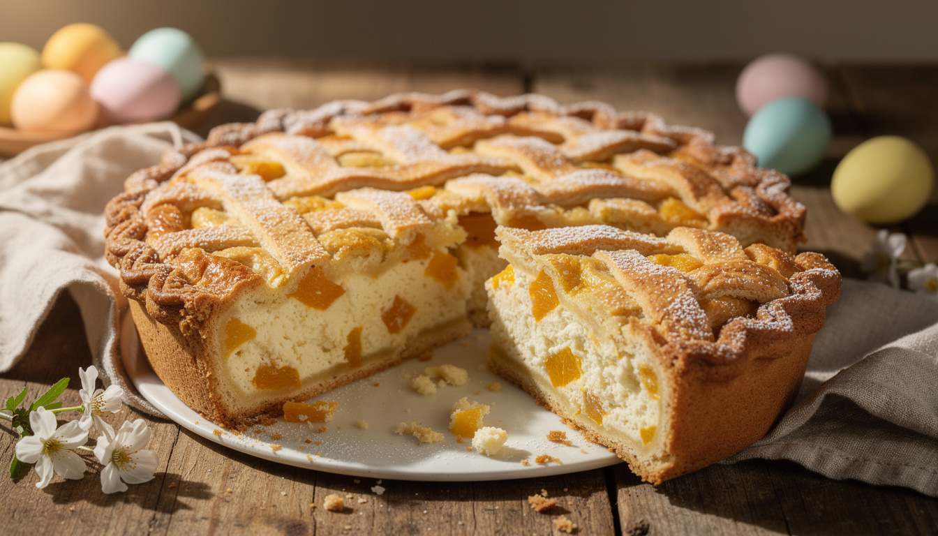 découvrez la pastiera napolitaine, la traditionnelle tarte de pâques au blé, délicieusement parfumée à la fleur d'oranger. une recette authentique pour célébrer les fêtes en douceur.