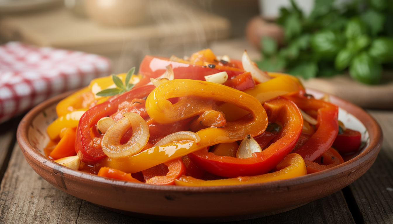découvrez la peperonata, une recette italienne savoureuse de poivrons mijotés aux saveurs authentiques, idéale en accompagnement ou plat principal.