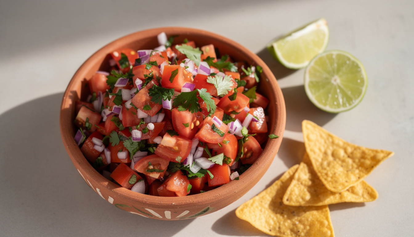 découvrez le pico de gallo, une salsa fraîche et gourmande à base de tomates, oignons et coriandre, idéale pour accompagner vos plats mexicains et apporter une touche de fraîcheur.