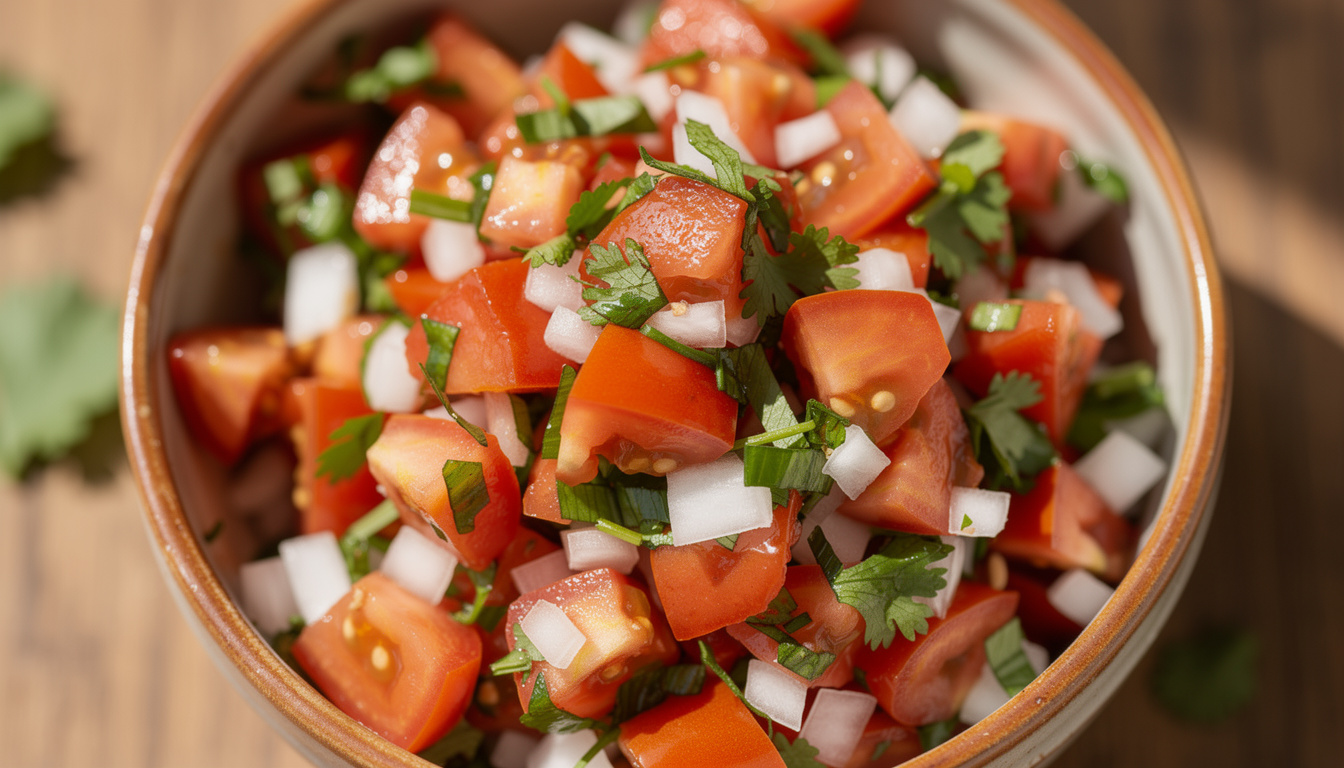 découvrez la recette authentique du pico de gallo, une salsa fraîche à base de tomates, oignons et coriandre, parfaite pour accompagner vos plats mexicains.