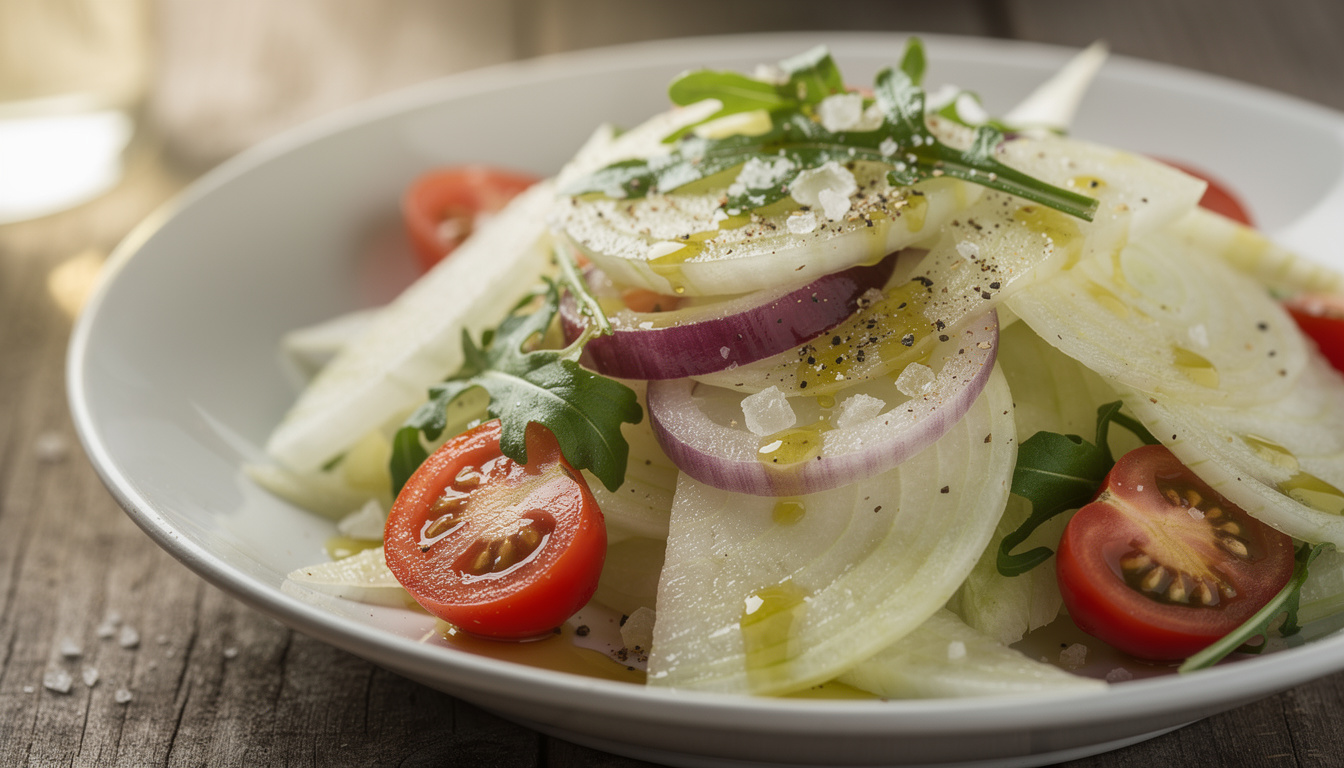découvrez notre salade de fenouil à l'italienne, une recette fraîche et croquante parfaite pour une entrée légère et pleine de saveurs méditerranéennes.