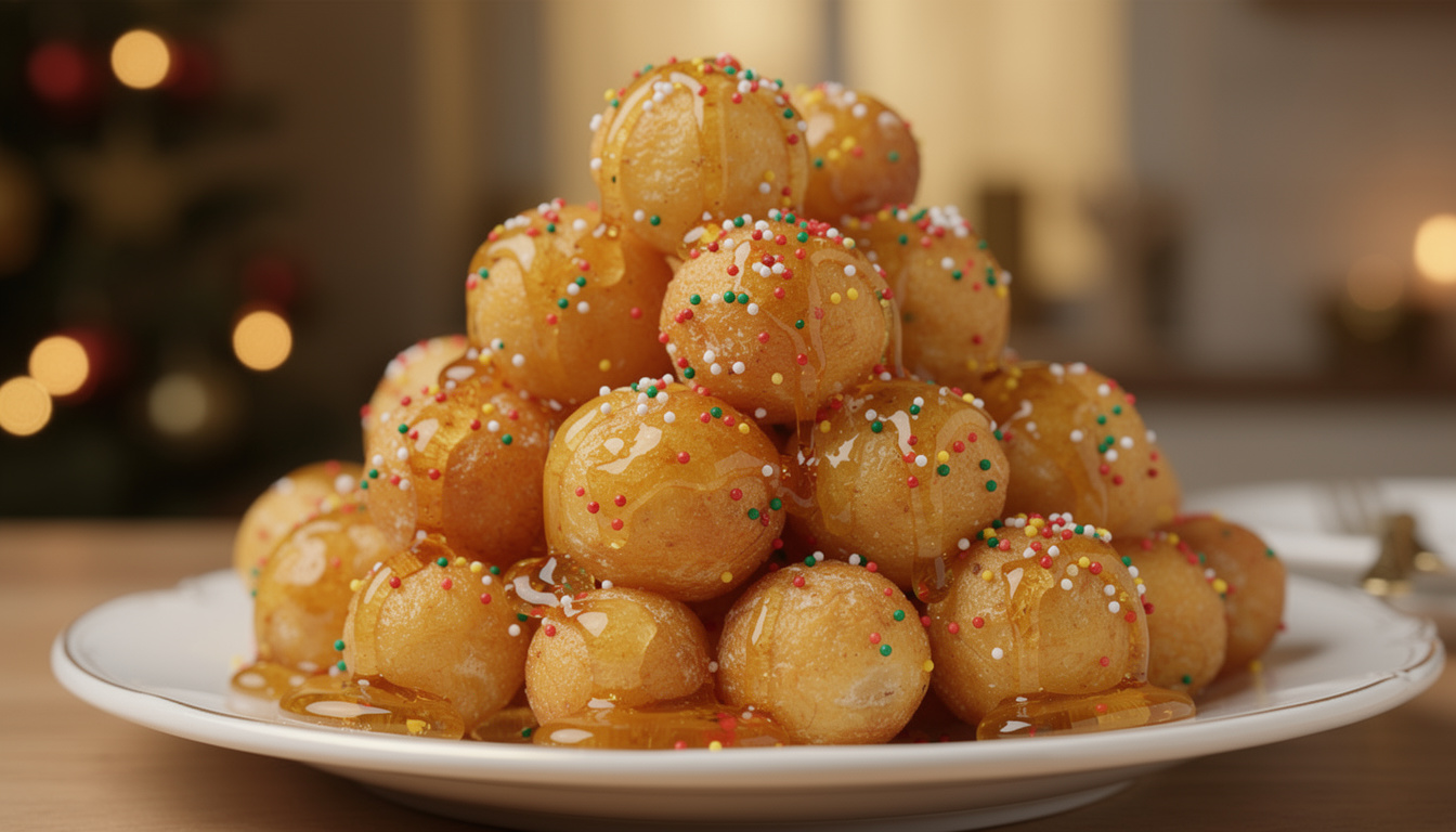 découvrez les struffoli napolitains, ces petites boules de noël croustillantes et dorées, délicieusement enrobées de miel, pour un dessert traditionnel et gourmand.