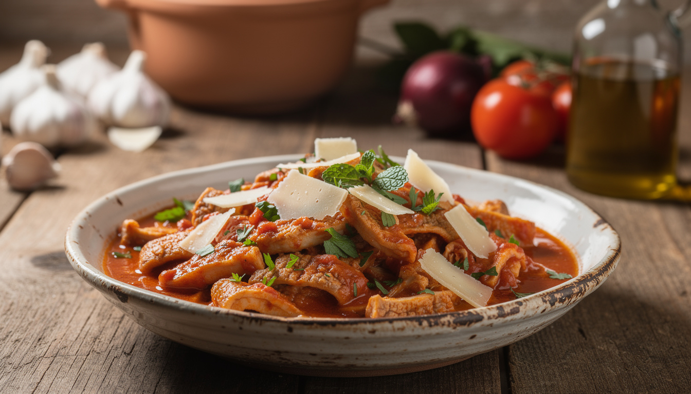 découvrez la recette authentique de la trippa alla romana, un plat traditionnel italien à base de tripes savoureuses cuisinées à la romaine, riche en saveurs et en histoire.