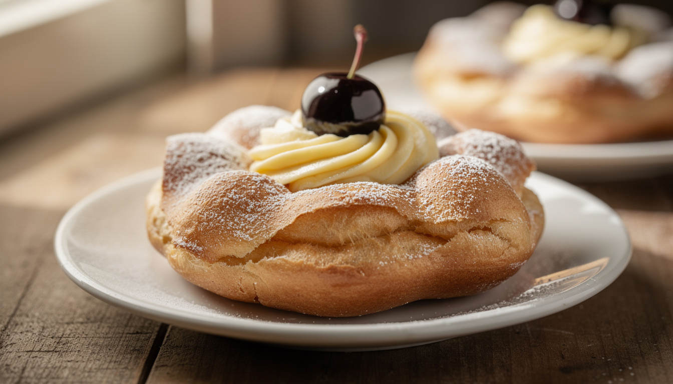 découvrez la recette traditionnelle des zeppole di san giuseppe, ces délicieux beignets italiens garnis de crème, parfaits pour célébrer la fête de la saint-joseph.