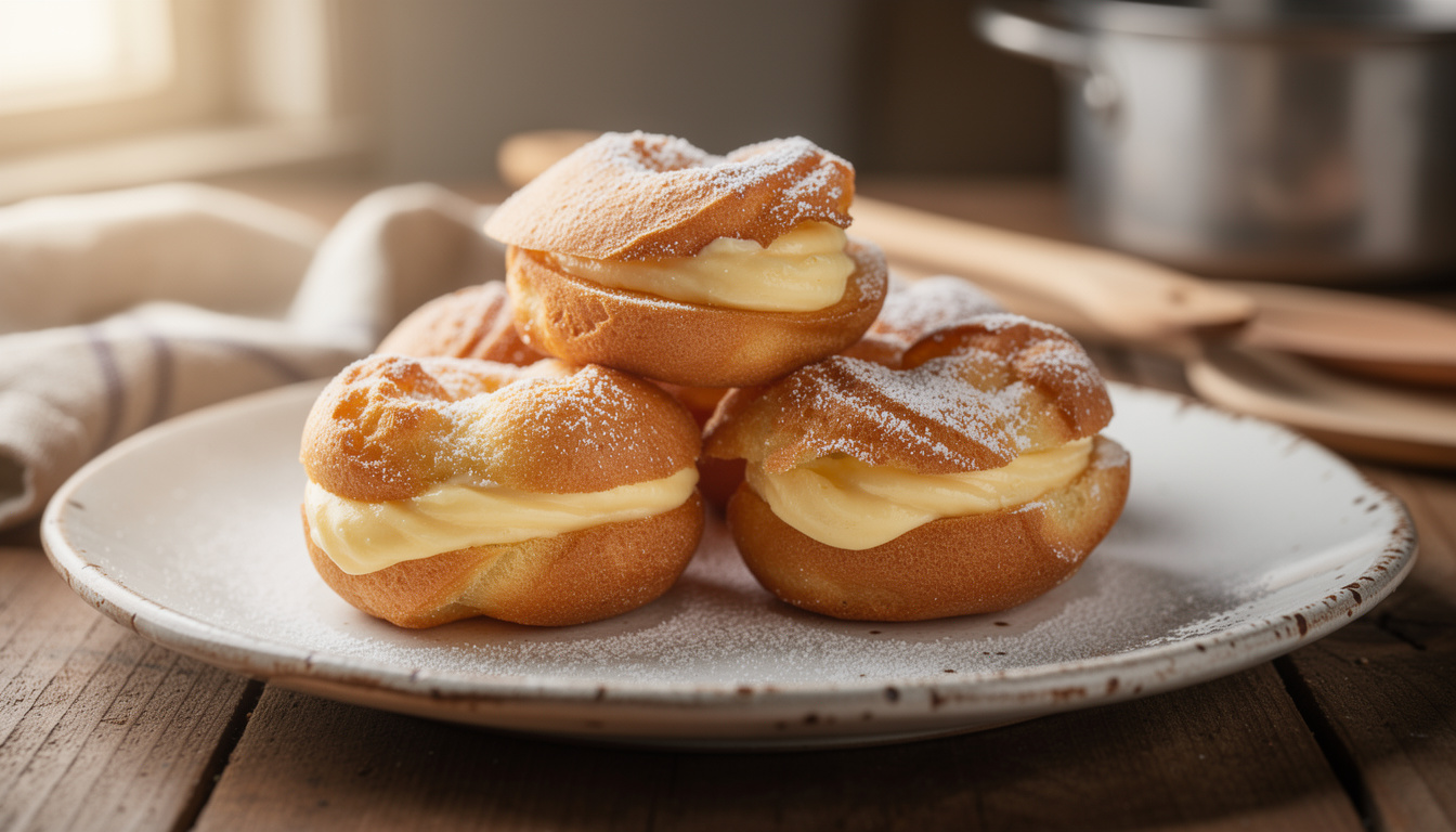 découvrez les zeppole di san giuseppe, ces délicieux beignets italiens garnis de crème, parfaits pour célébrer la fête de la saint joseph avec douceur et tradition.