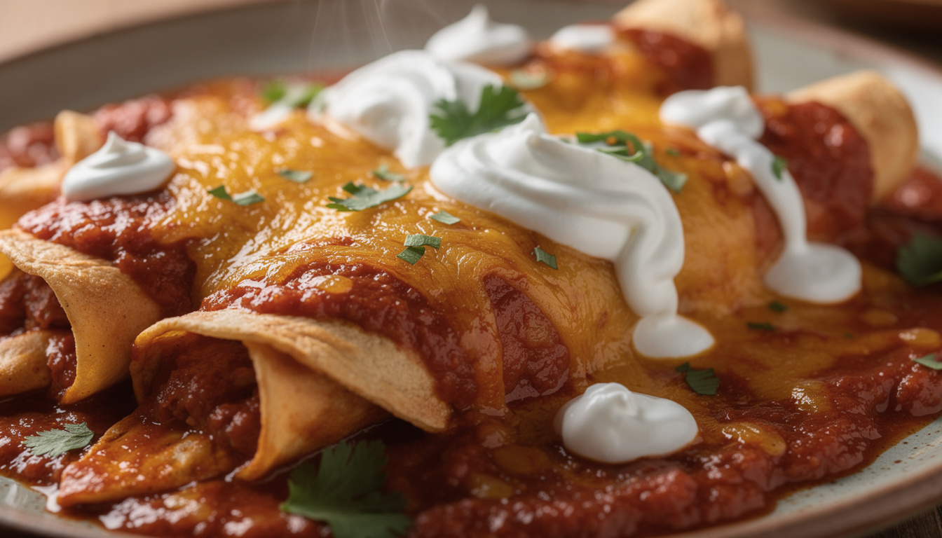 découvrez les enchiladas rojas, ces délicieuses tortillas roulées nappées d'une sauce chili rouge épicée et savoureuse, parfaites pour un repas plein de saveurs mexicaines.