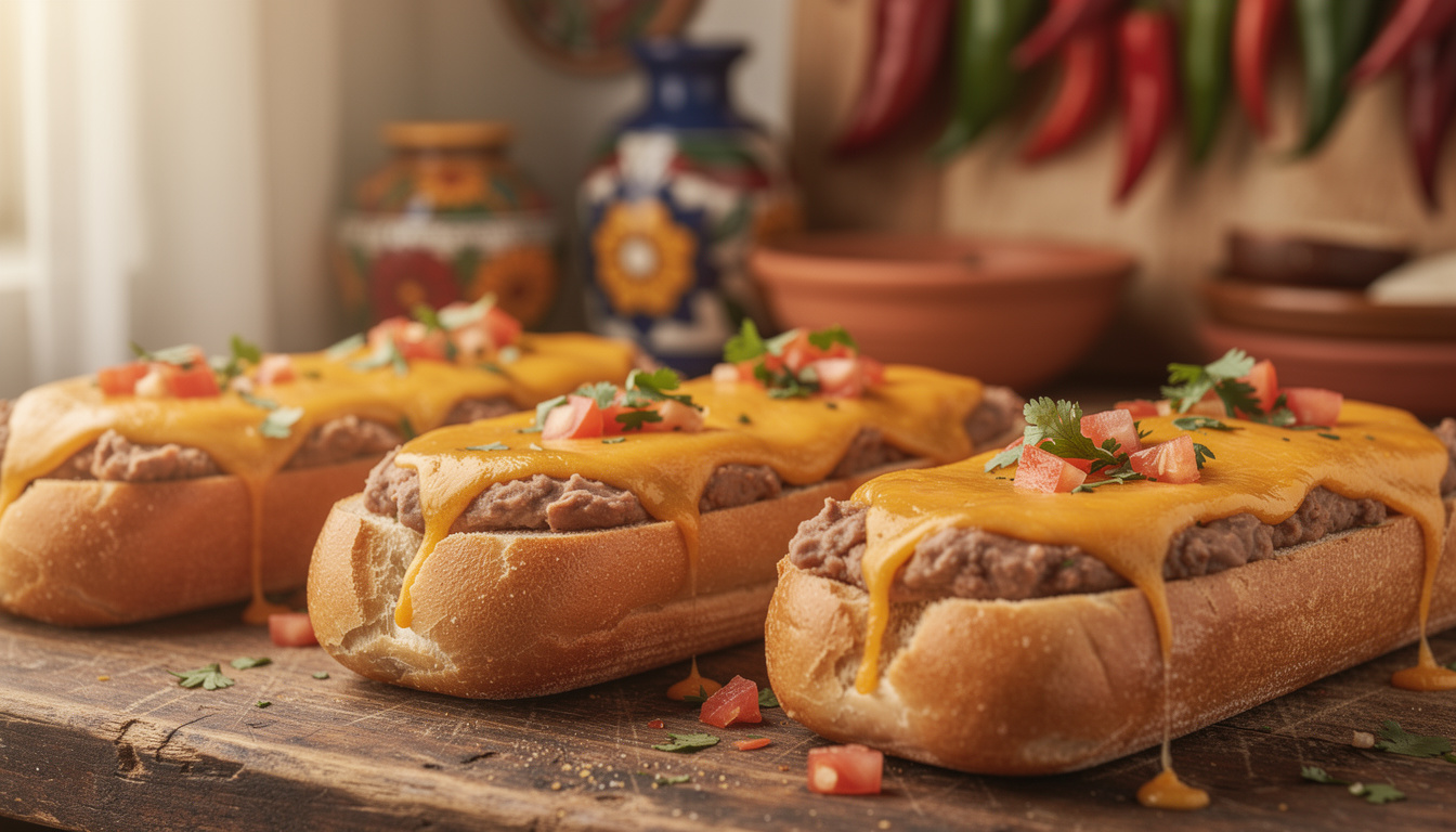 découvrez les molletes, ces délicieuses tartines mexicaines garnies de haricots refritos et de fromage fondant, parfaites pour un repas simple et savoureux.