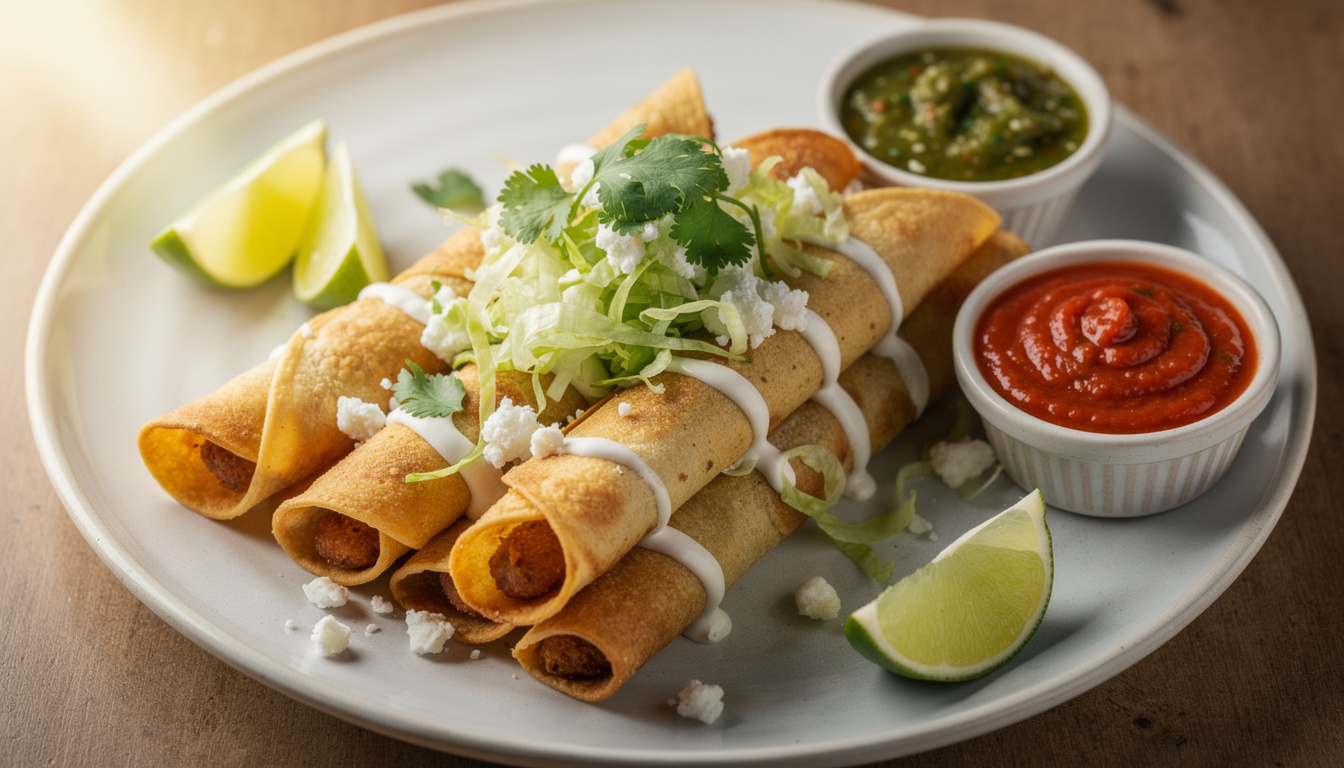 découvrez les taquitos, des tacos roulés et frits croustillants, aussi appelés flautas, pour une explosion de saveurs mexicaines à chaque bouchée.